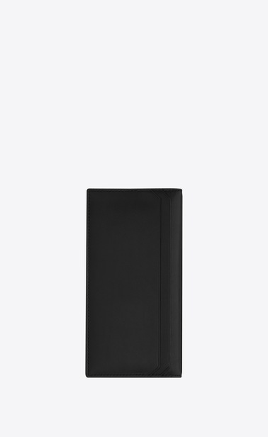 SAINT LAURENT Fragments Petite Maroquinerie Homme portefeuille continental fragments en cuir et à bordures brillantes noirs b_V4